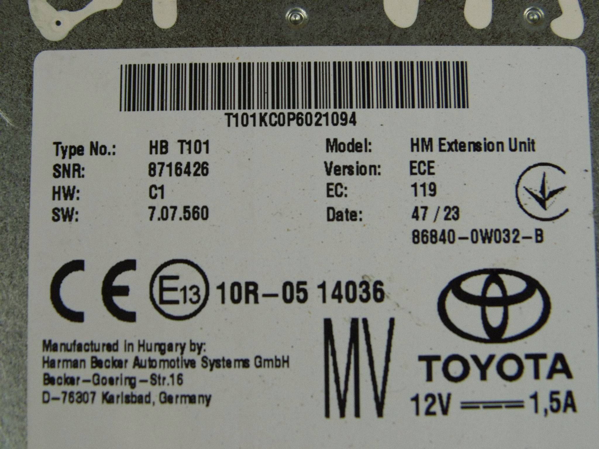Lexus ES VII module control unit navigation devices GPS 868400W032B 86840-0W032-B
