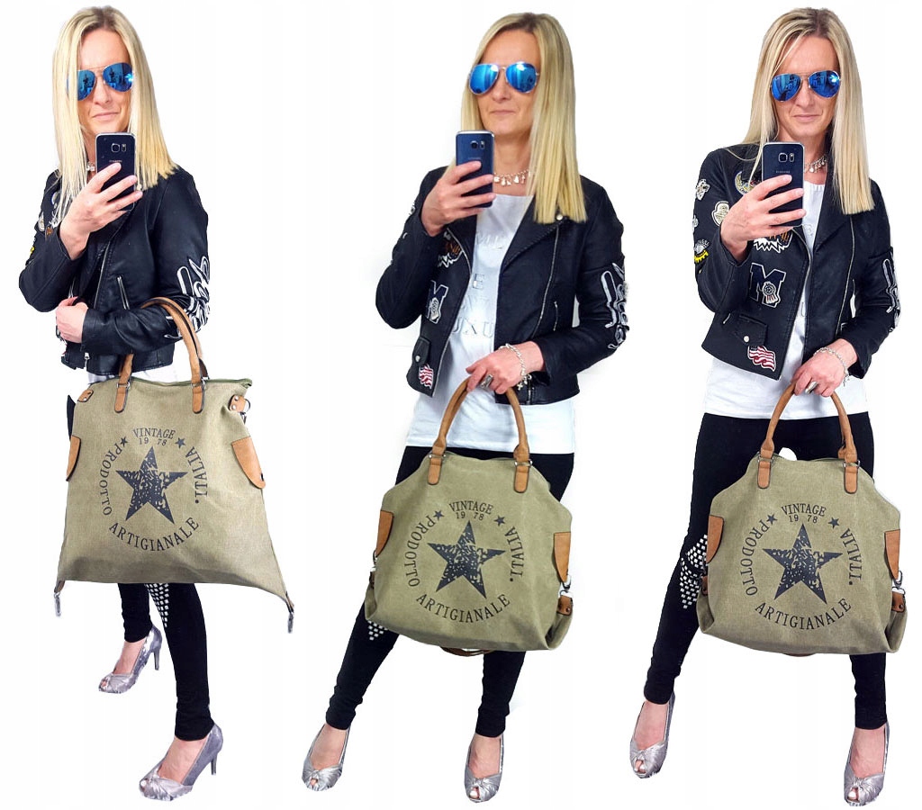 

Torebka Gwiazda Vintage Worek Shopper Bag Torba XL