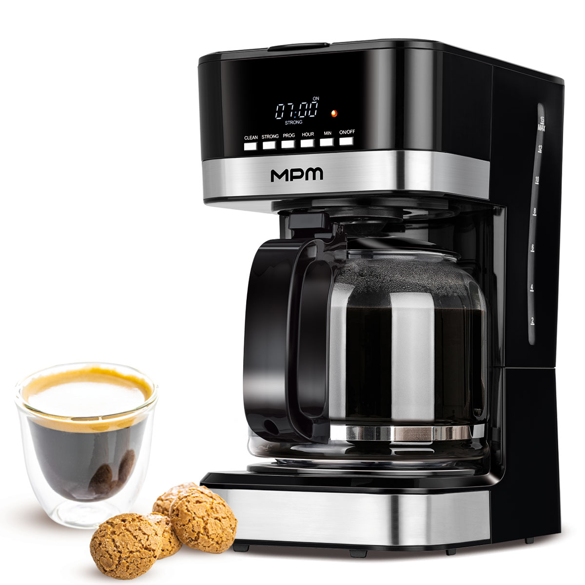 Překapávač Na Kávu Mpm MKW-05 1,8L 950W LCD Časovač Regulace Výkonu