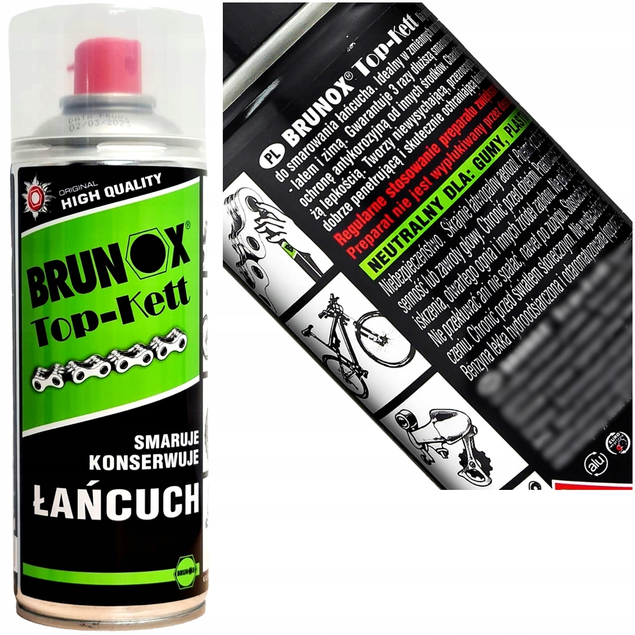 Brunox Top Kett 400ml smar preparat rowerowy łańcucha przerzutki rowerowego