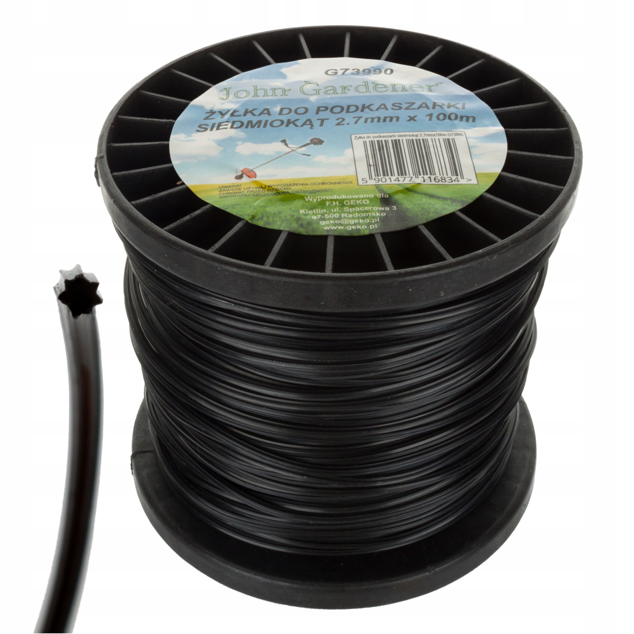 

Żyłka do kosy gwiazdka 7-kątna fi 2,7mm rolka 100m