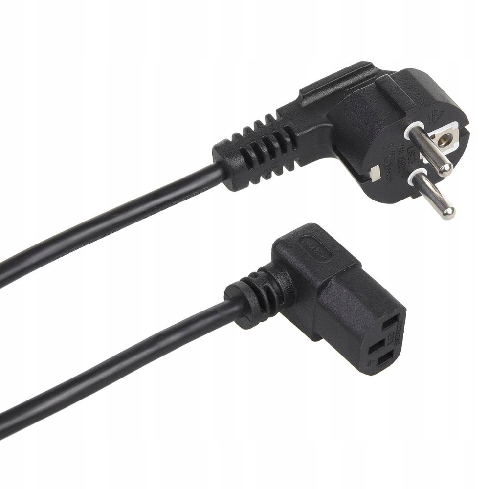 Maclean Przewód Zasilający Kabel Kątowy 3 Pin Do Monitor Laptop 3M Eu