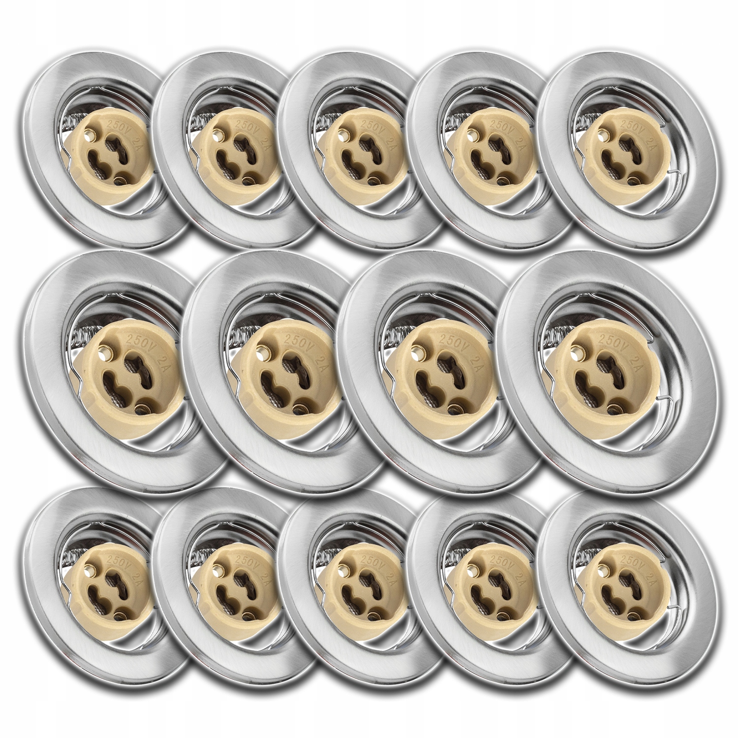 14xALUMINIOVÁ Podomítková Stropní Objímka Barva Satén Spojka Zásuvka GU10