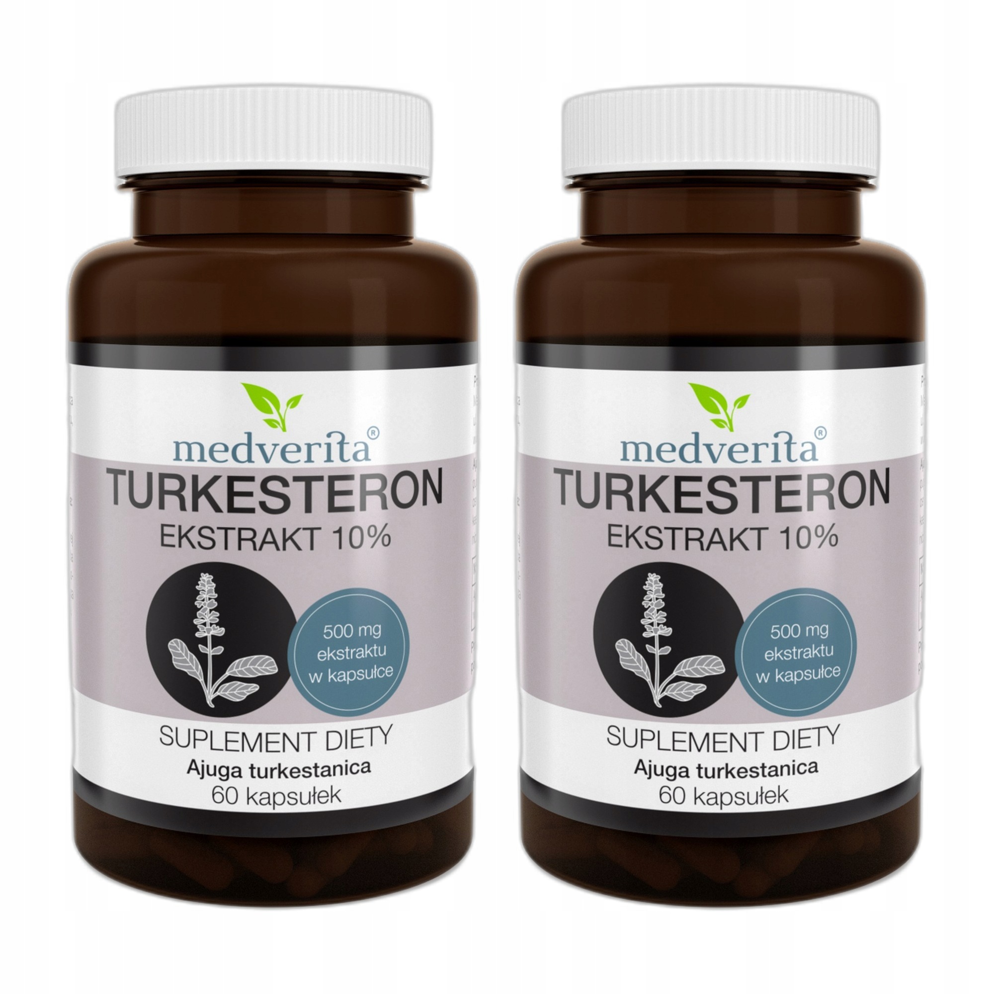 2x Medverita Turkesteron 500 mg 60 kapslí Extrakt Ajuga Turkestanica