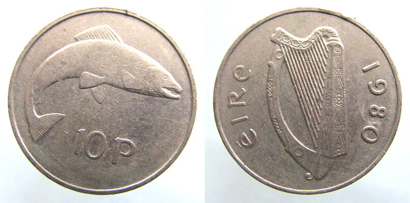 5671. IRLANDIA, 10 PENSÓW 1980.
