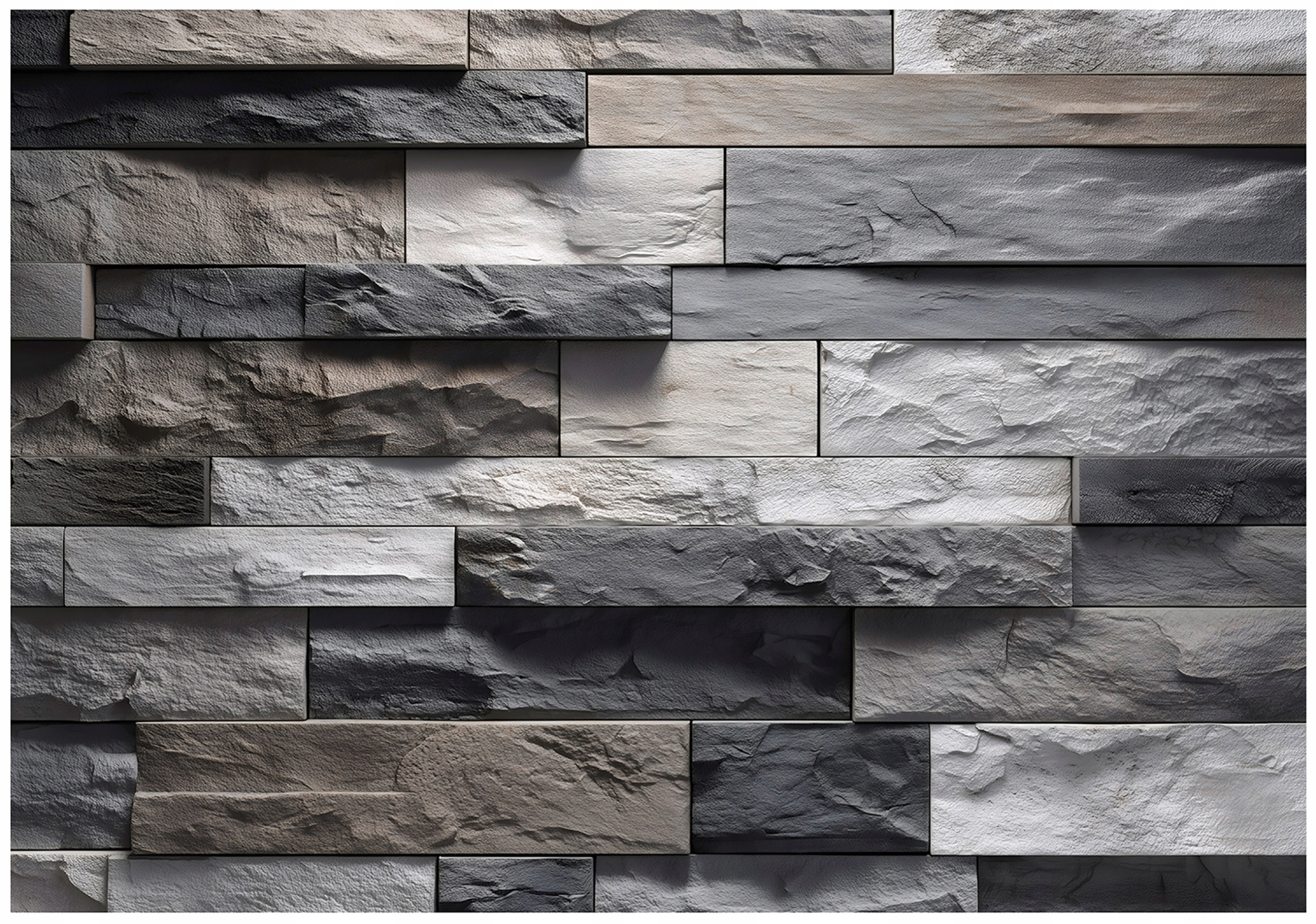 Fototapeta Tehla Mur Imitácia Sivá Biela Kameň Príroda 3D Efekt 350x250