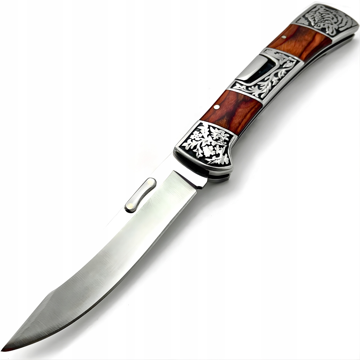 Składany nóż outdoorowy B3159 Brązowy/Srebrny KP-39417