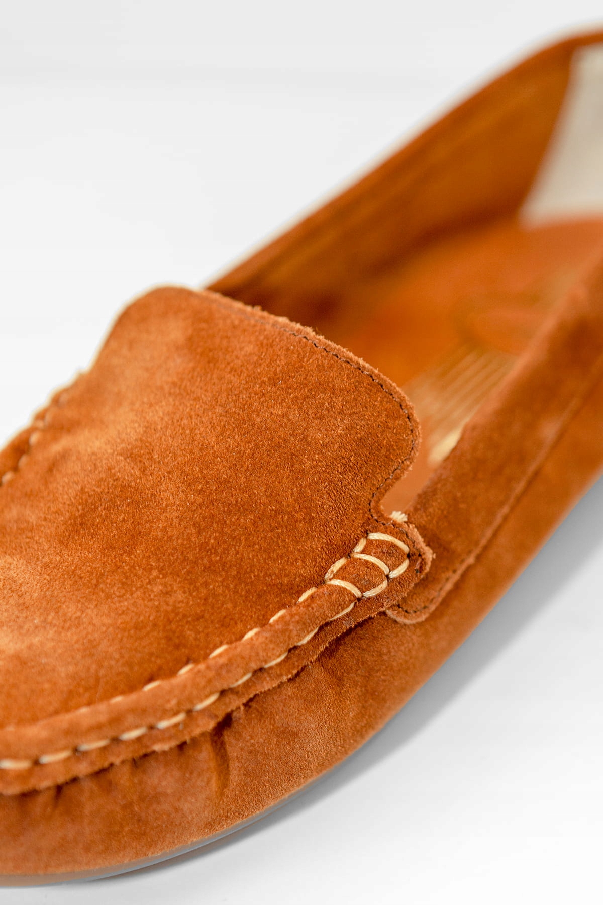 Mokasyny SKÓRZANE camel zamszowe - 37 Marka bez marki