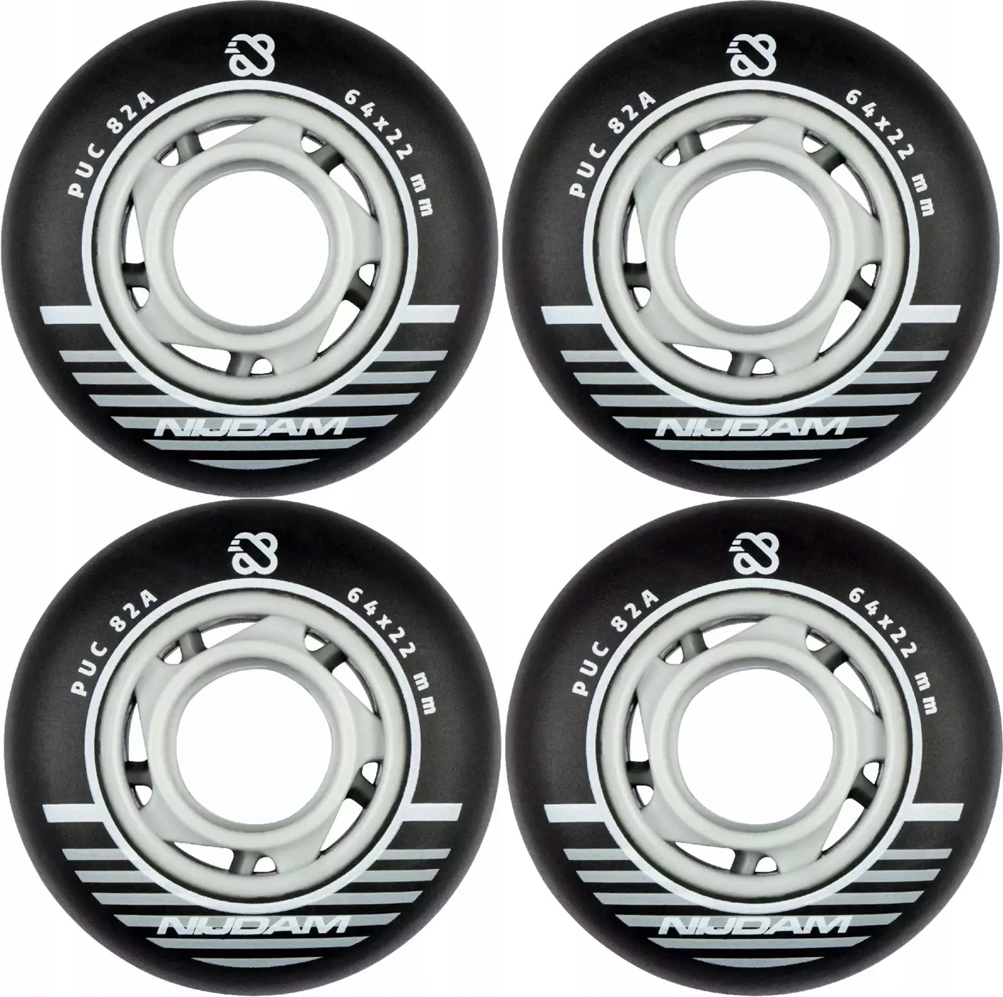 Kółka do rolek 64x24mm 82A komplet NIJDAM x4