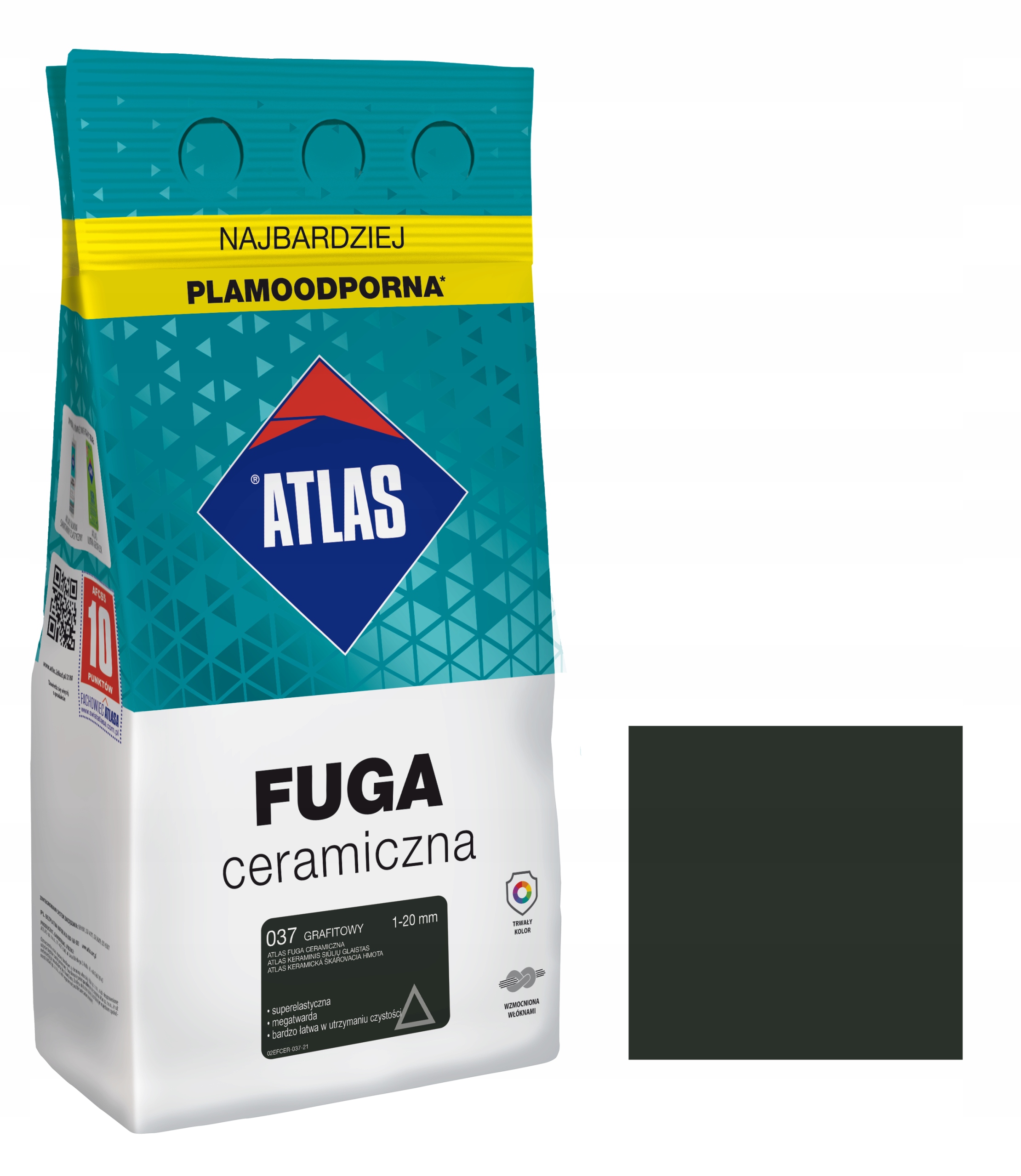 

Atlas Fuga Ceramiczna 1-20MM 037 Grafitowy 5KG