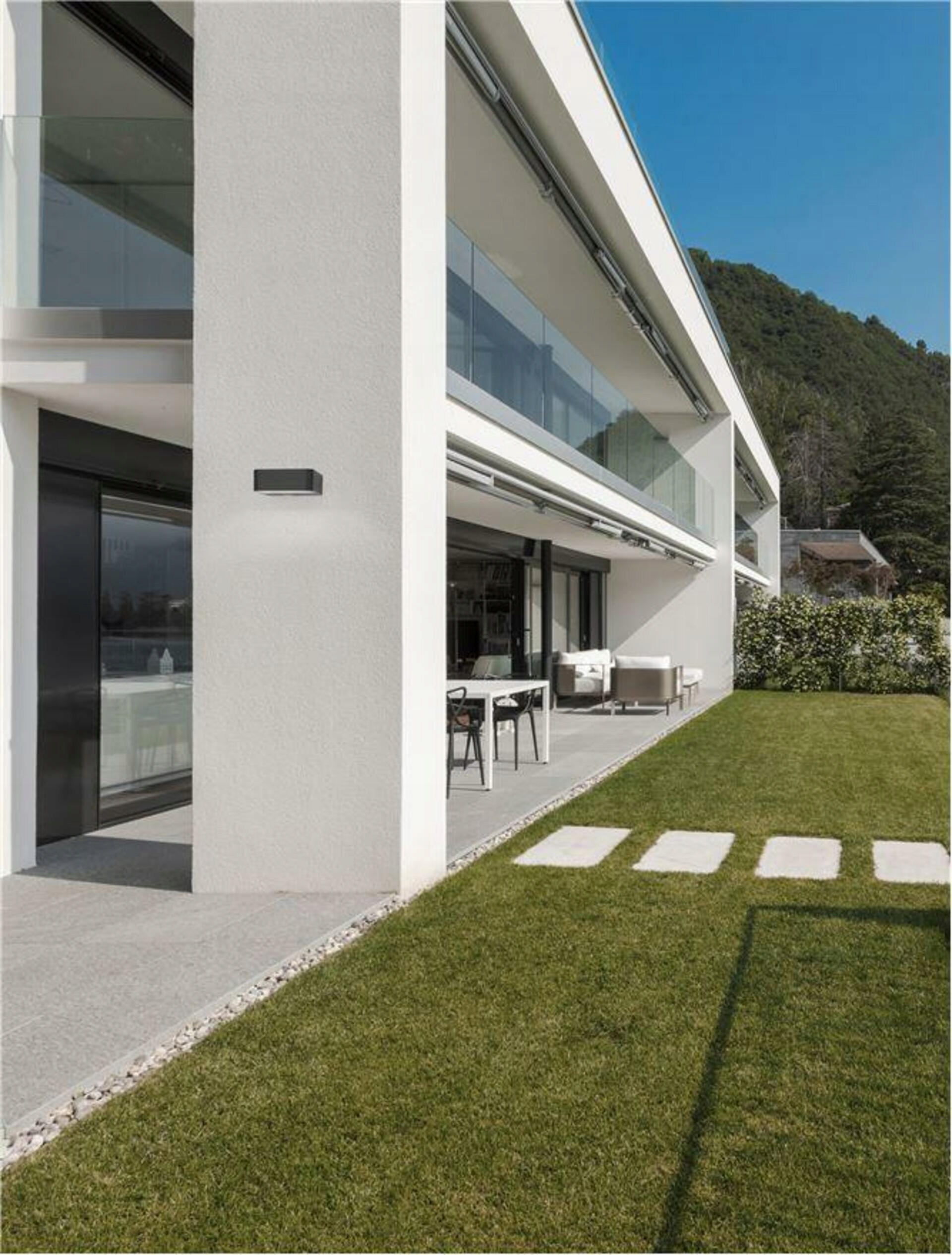 Nova Luce vonkajšie nástenné svietidlo Tredo antracitový hliník a číre sklo L