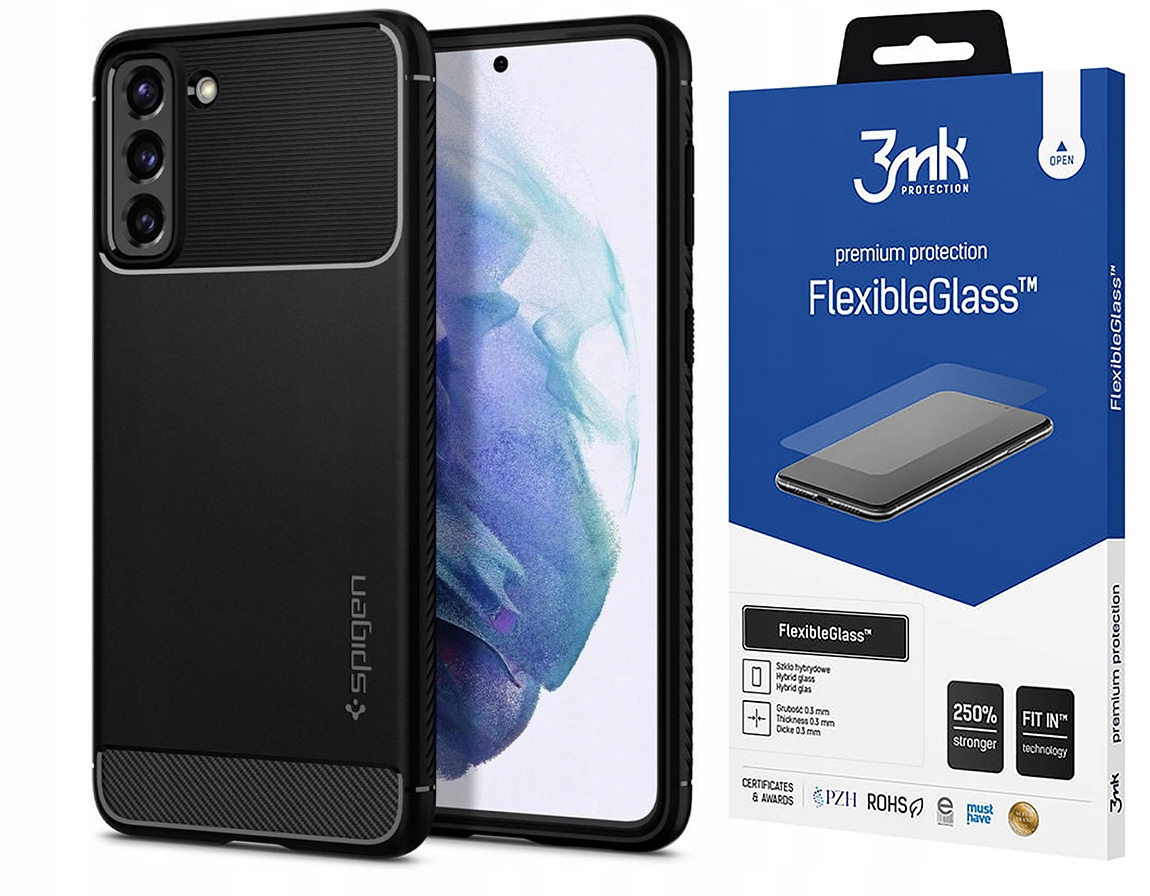 

Etui do Samsung Galaxy S21 5G Spigen + Szkło 3MK