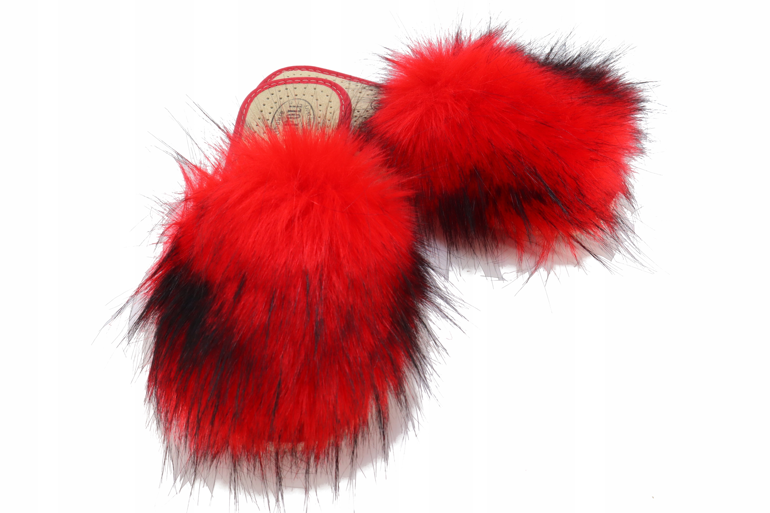 

Kapcie Damskie Z Futerkiem Skóra Natural Red 38