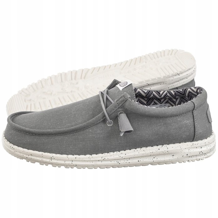 Pánské polobotky Hey Dude Wally Stretch Canvas Light Grey Šedé