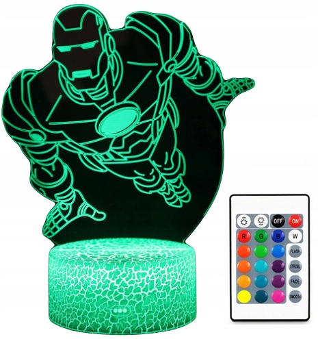 

Lampka 3D Led Iron Man Tony Stark Kolor +pilot Usb