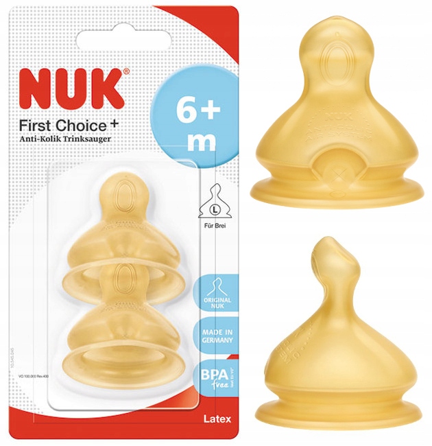 

Nuk Fc+ lateksowy Smoczek do Butelki 6m+ L 2szt.