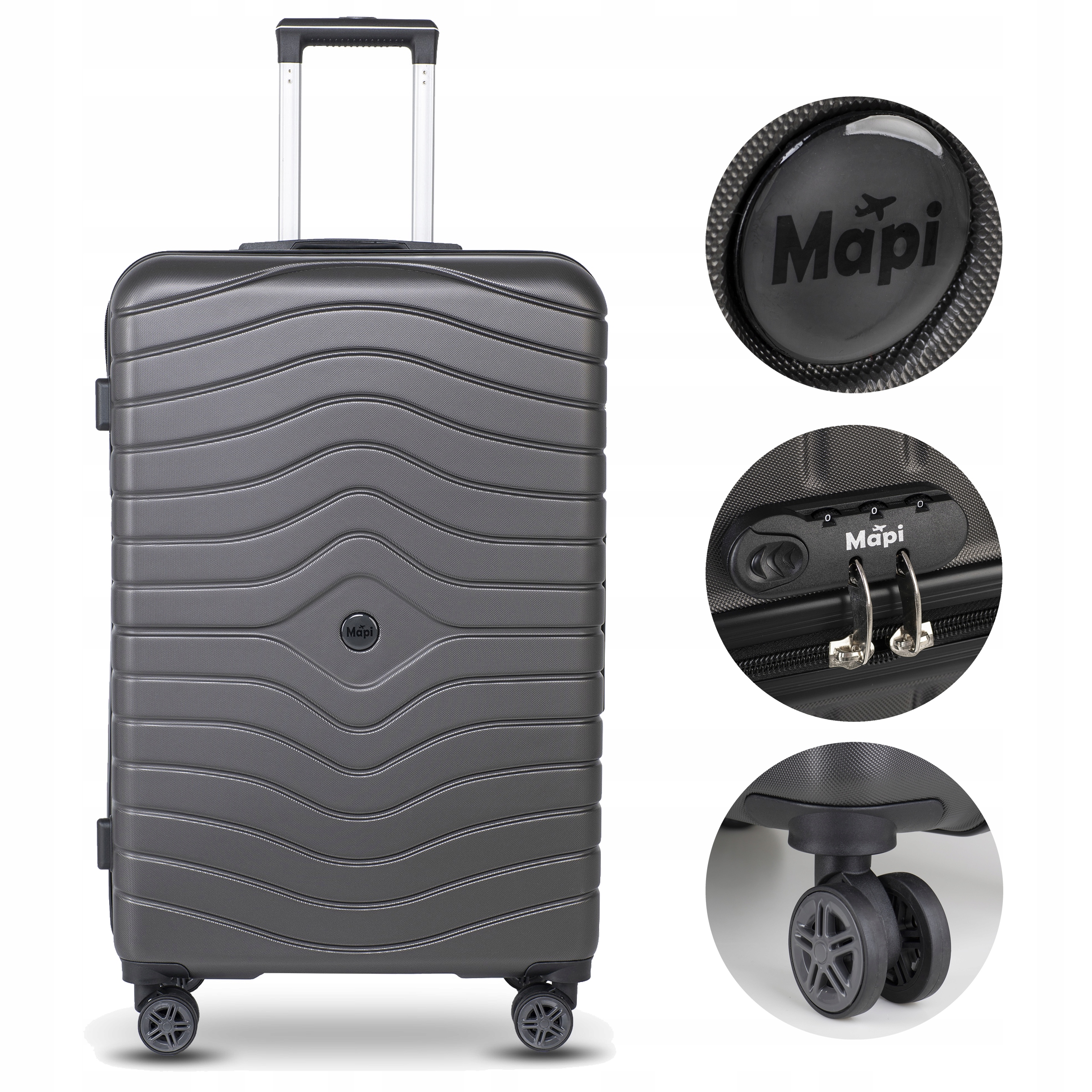 Mapi Kufr tvrdý střední Abs Mapi 75L Tmavě šedý Premium 75 l