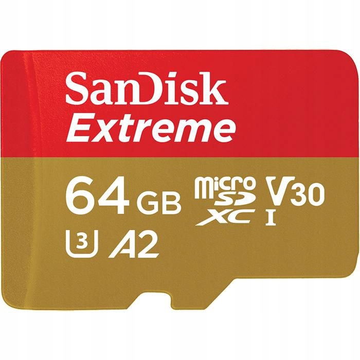 SanDisk Extreme 64 Gb karta MicroSDXC Uhs-i Class 10, SDSQXAH-064G-GN6AA