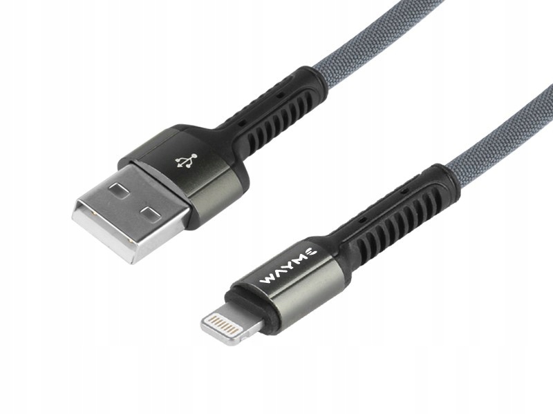 Wayme Kabel do ładowania i synchronizacji, w oplocie z mikrofibry, 200 cm,