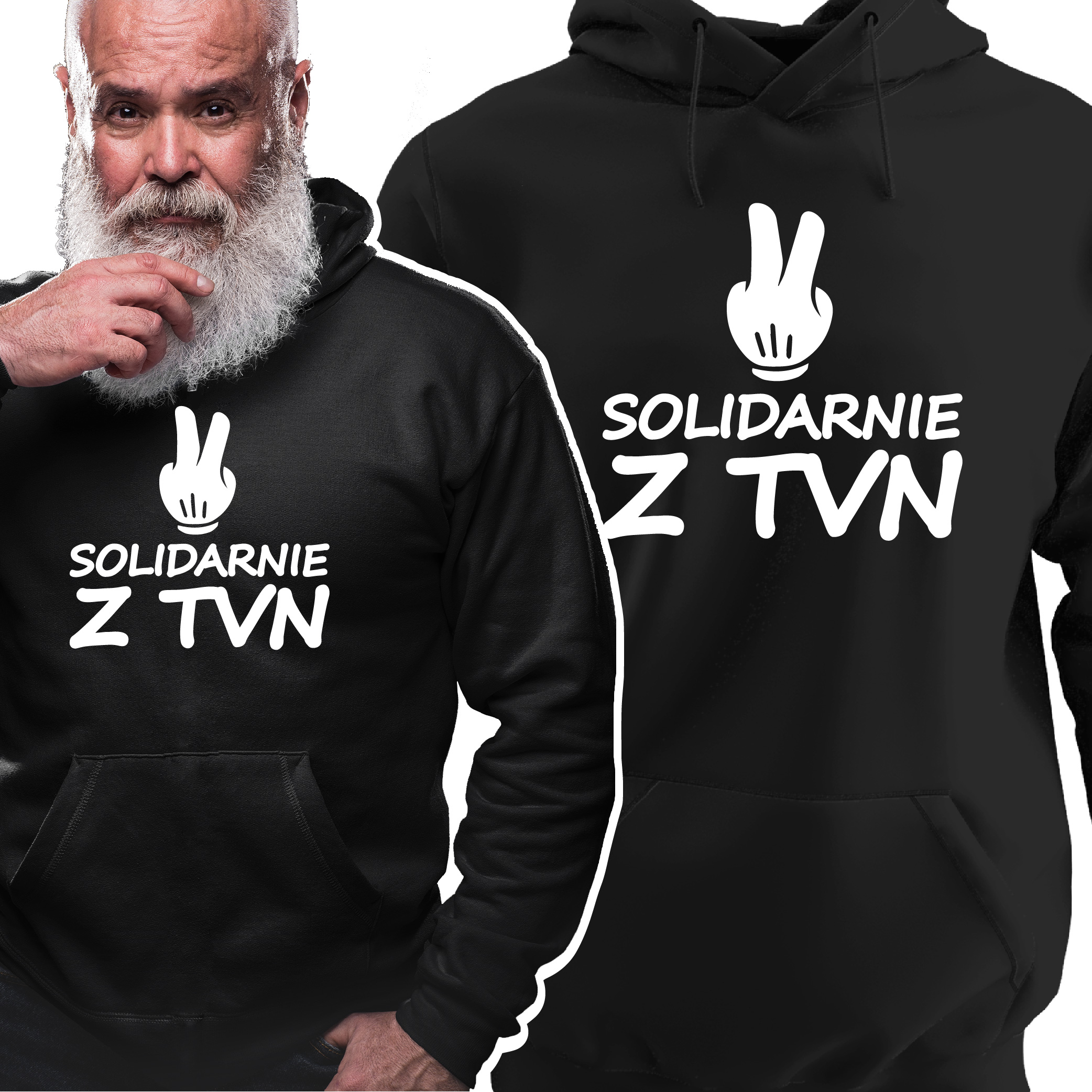

Solidarnie Z Tvn Bluza Z Kapturem Kangurka Czarna