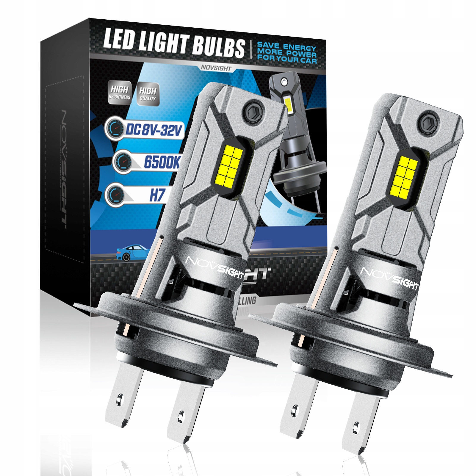 Ampoule de phare LED H7 série B2 12000 lumens