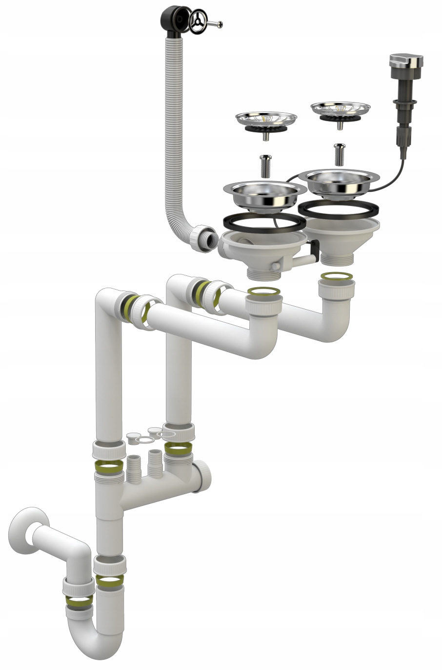 SYFON AUTOMAT DWUKOMOROWY PRZYŚCIENNY DO ZLEWU EAN (GTIN) 5907558293890