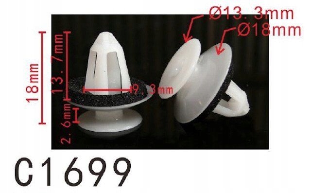 10X SPINKA TAPICERKI DRZWI BAGAŻNIKA PODSUFITKI MERCEDES SMART A0069884378 EAN (GTIN) 66666666666668