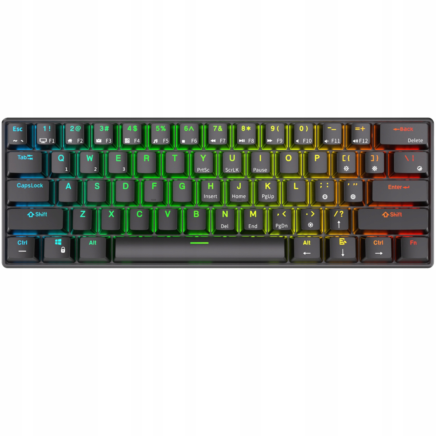Klawiatura mechaniczna RK61 Rgb Qwertz 60% Bt 2,4G Usb-c