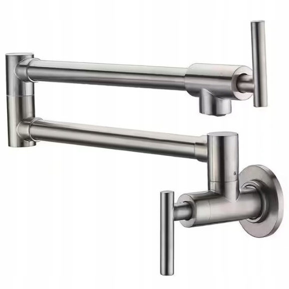 Krunn Nástenná kuchynská batéria Pot Filler Nad doskou Kartáčovaný nikel