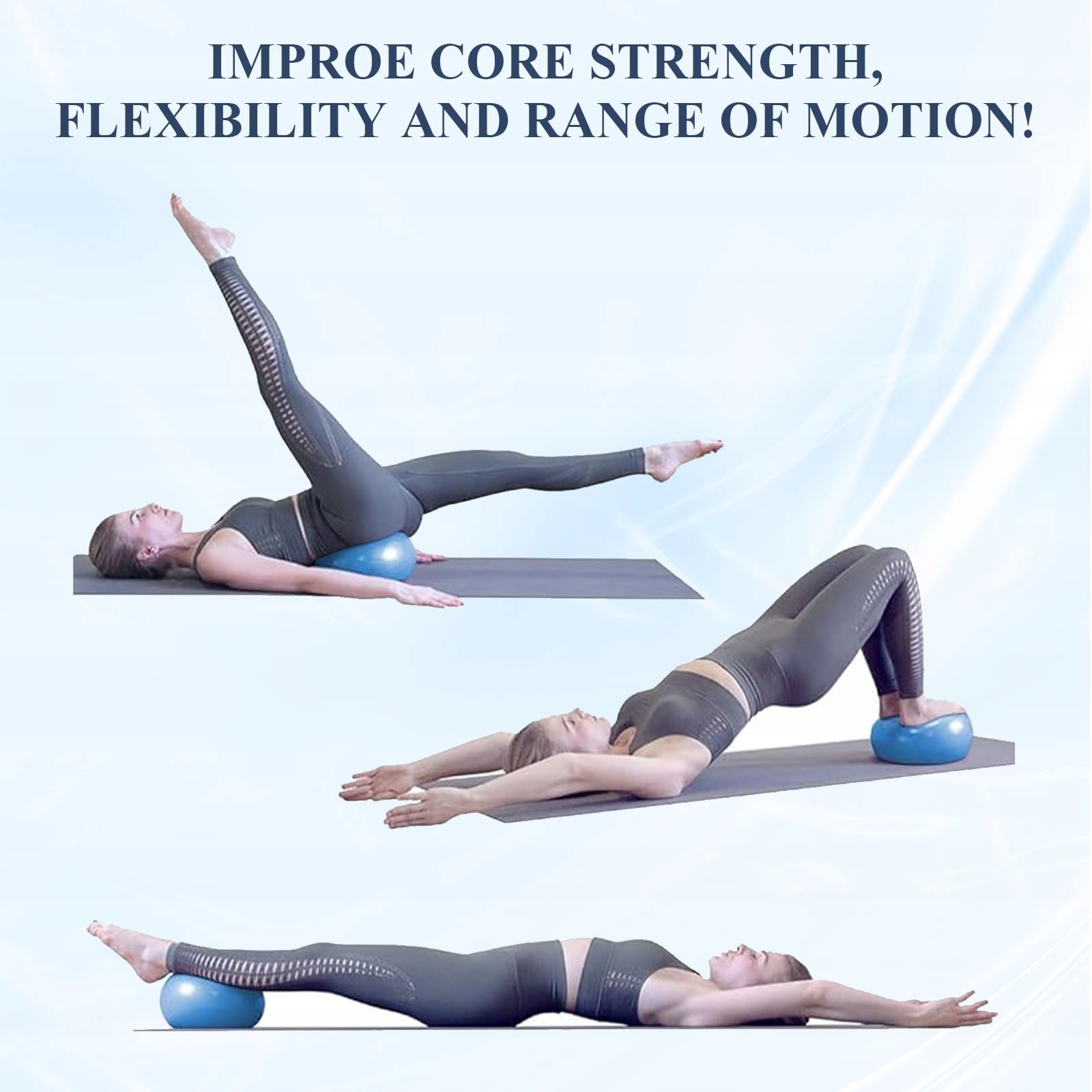 FLINTRONIC Zestaw Piłek Gimnastycznych do Jogi Pilates Fitness 55cm 25cm — miniatura 4
