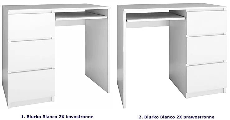 BIURKO MŁODZIEŻOWE DZIECIĘCE BIAŁY MAT LEWOSTRONNE Kolekcja Blanco