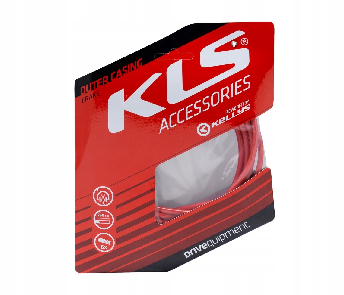 Zestaw końcówki pancerz hamulec Kellys czerwony