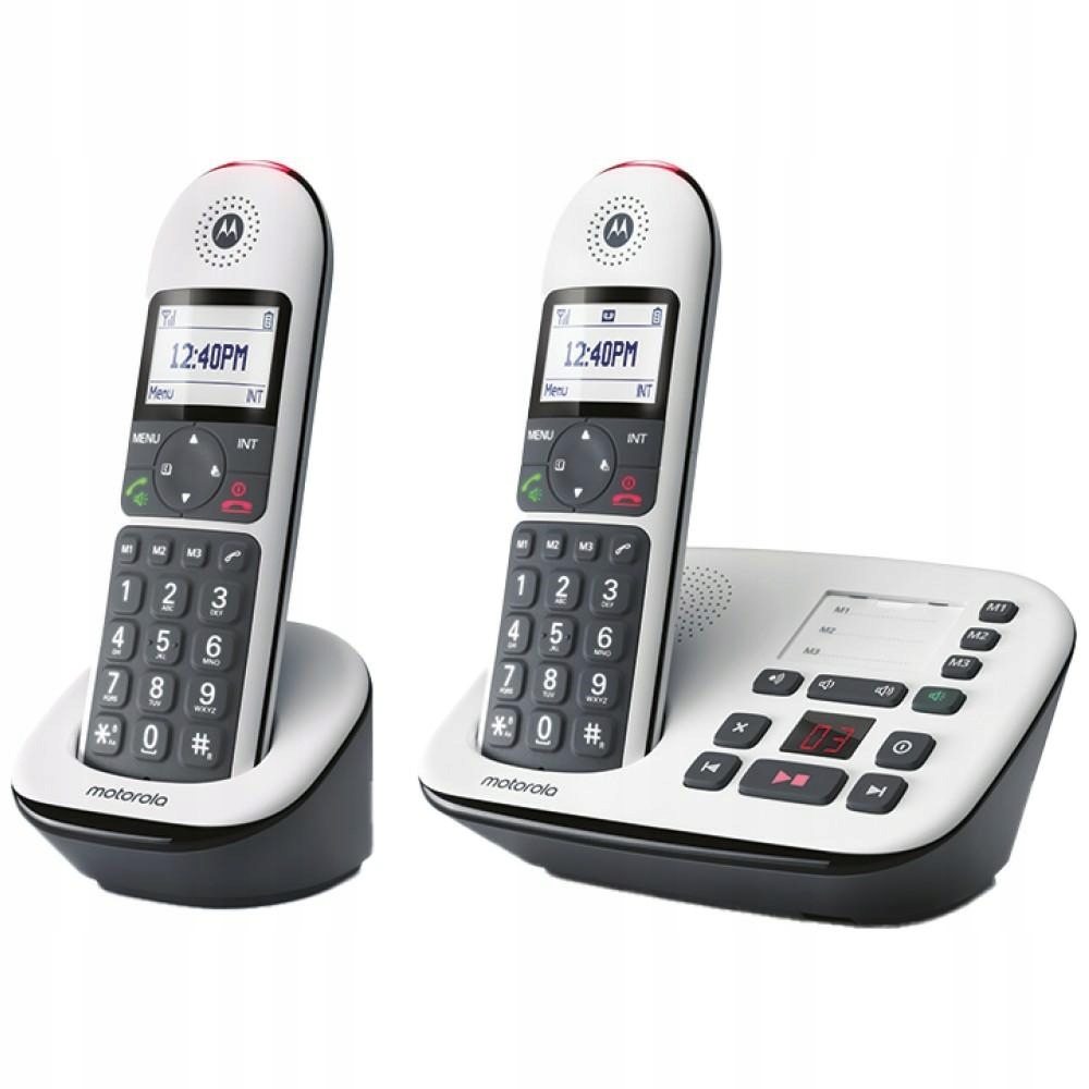 Telefon stacjonarny bezprzewodowy zestaw 2 szt. Motorola CD5012 biały