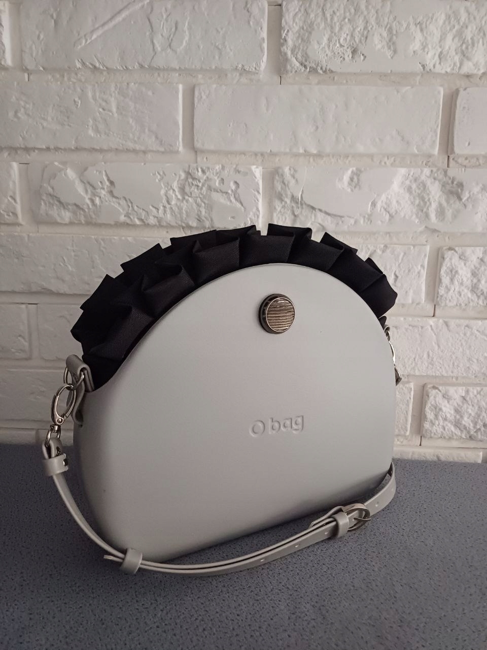 Organizer do obag o bag o-bag moonlight handmade czarny black falbana Materiał dominujący bawełna