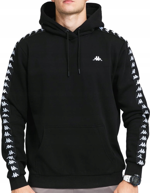 

Bluza Męska Kappa Bawełna Z Kapturem Czarna Roz. L