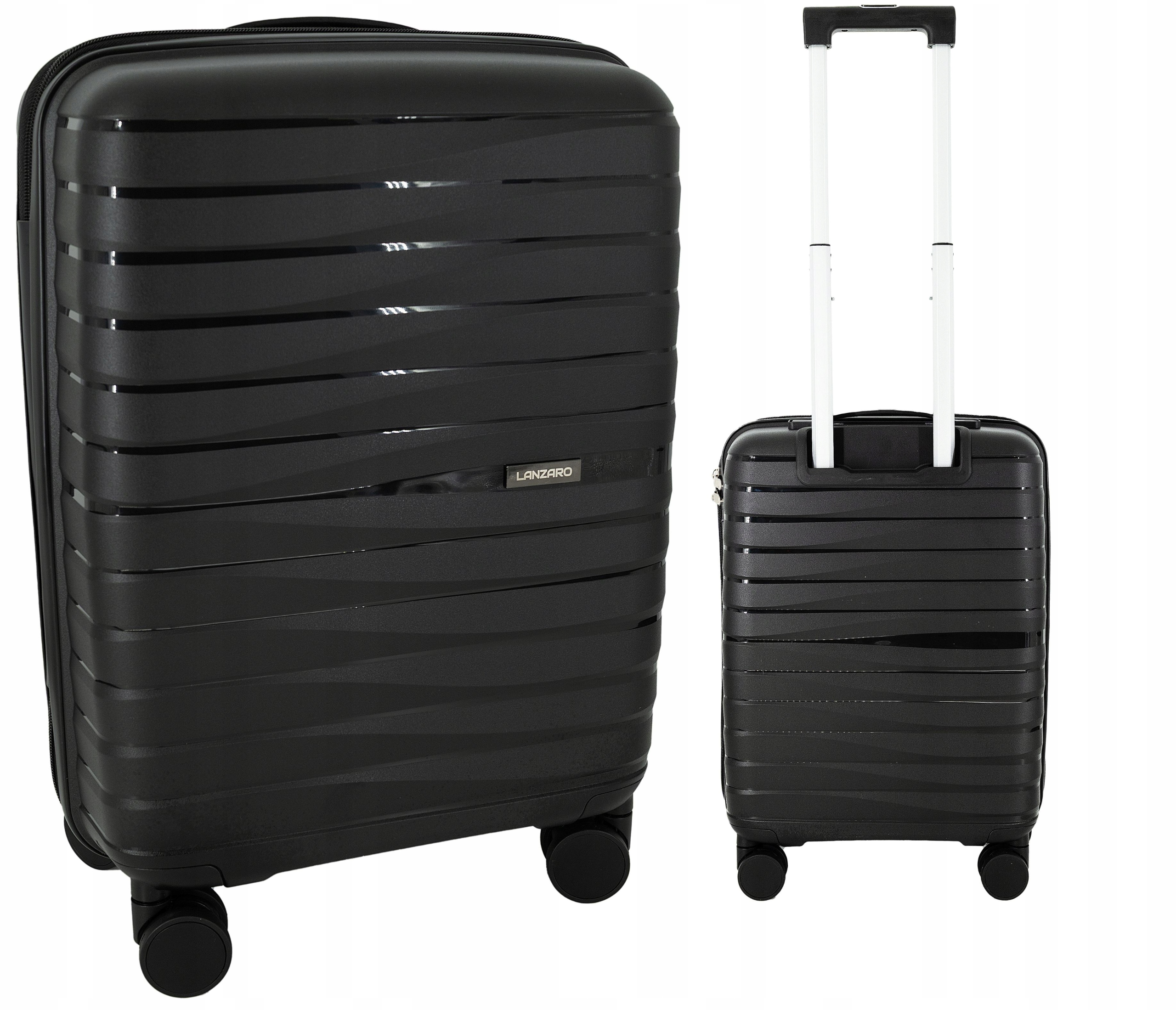 Walizka Kabinowa Mała Niezniszczalna Polipropylen Bagaż Tsa Lanzaro Czarna