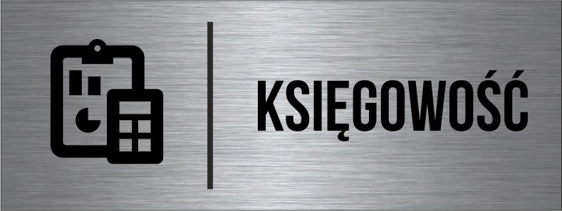 TABLICZKA Księgowość Aluminium Piktogram Srebrna