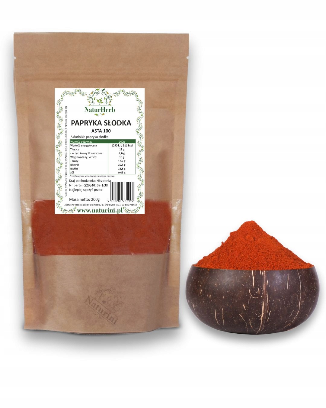 Sladká Paprika Asta 100 bez chemie od Naturini 1KG