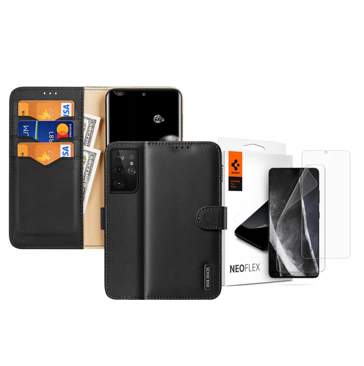 

Duxducis Etui Do Galaxy S21 Ultra +2X Folia Spigen