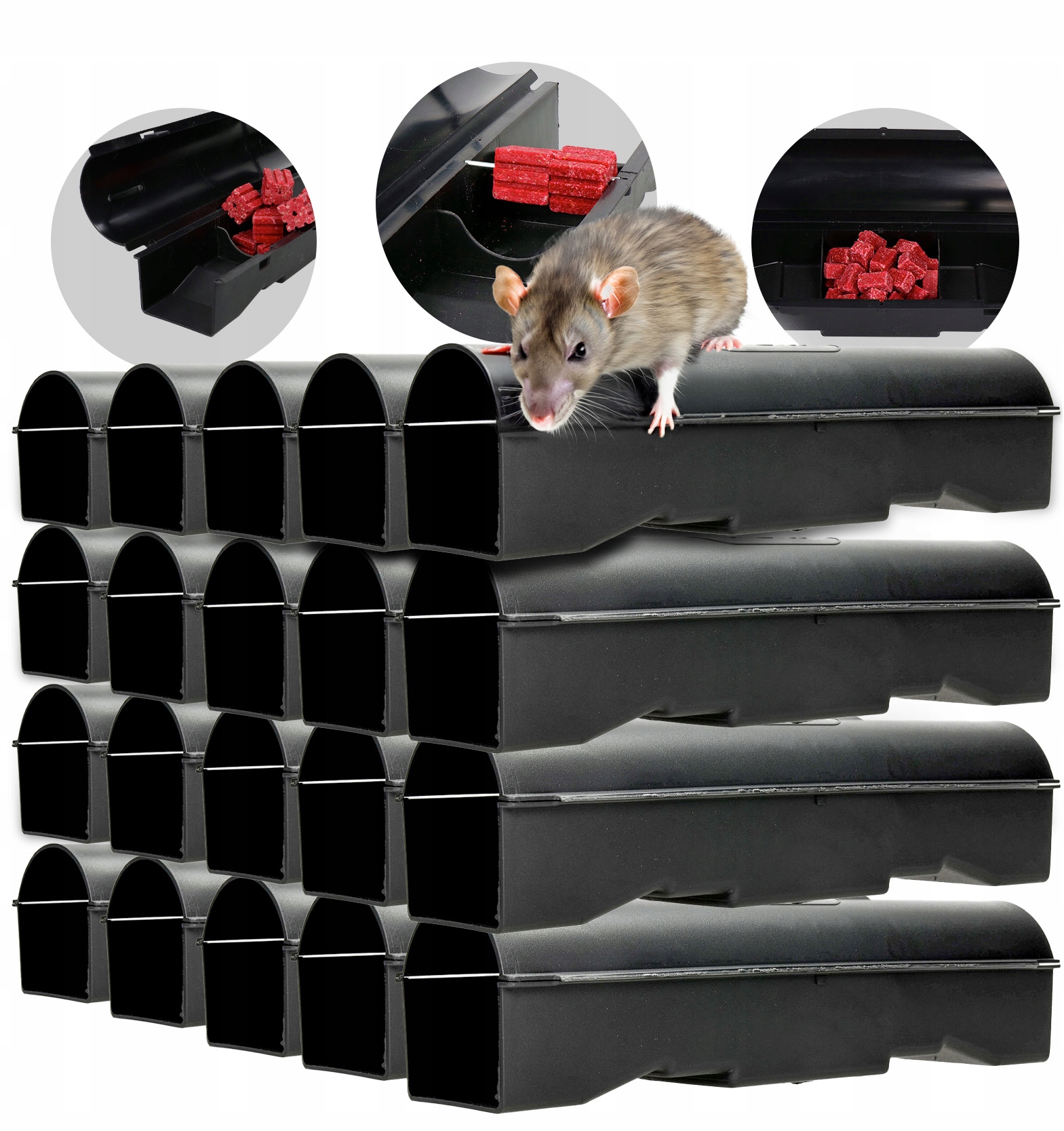 Duża Stacja Deratyzacyjna Karmnik Na Trutkę Na Myszy I Szczury Tunelowy