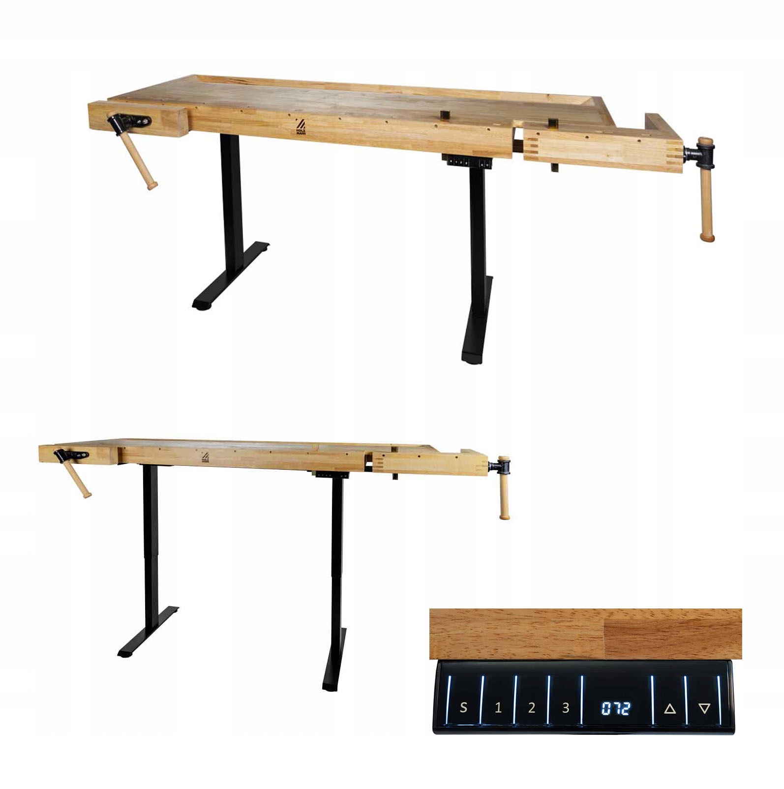 Elektricky nastavitelný pracovní stůl, truhlářská hoblík, nastavitelný do 70 kg