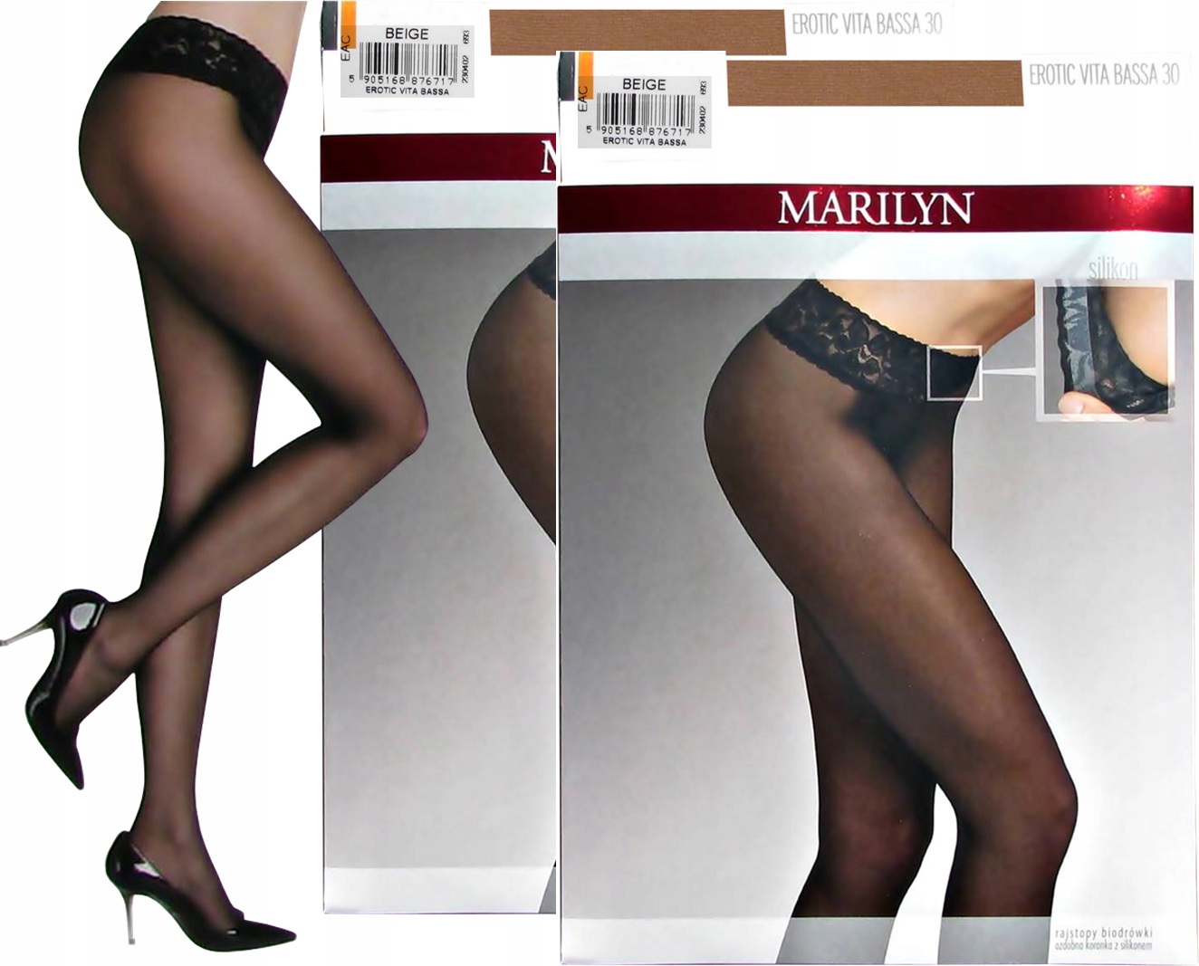 

2 szt Marilyn Erotic Rajstopy Vita Bassa 30 r.-5