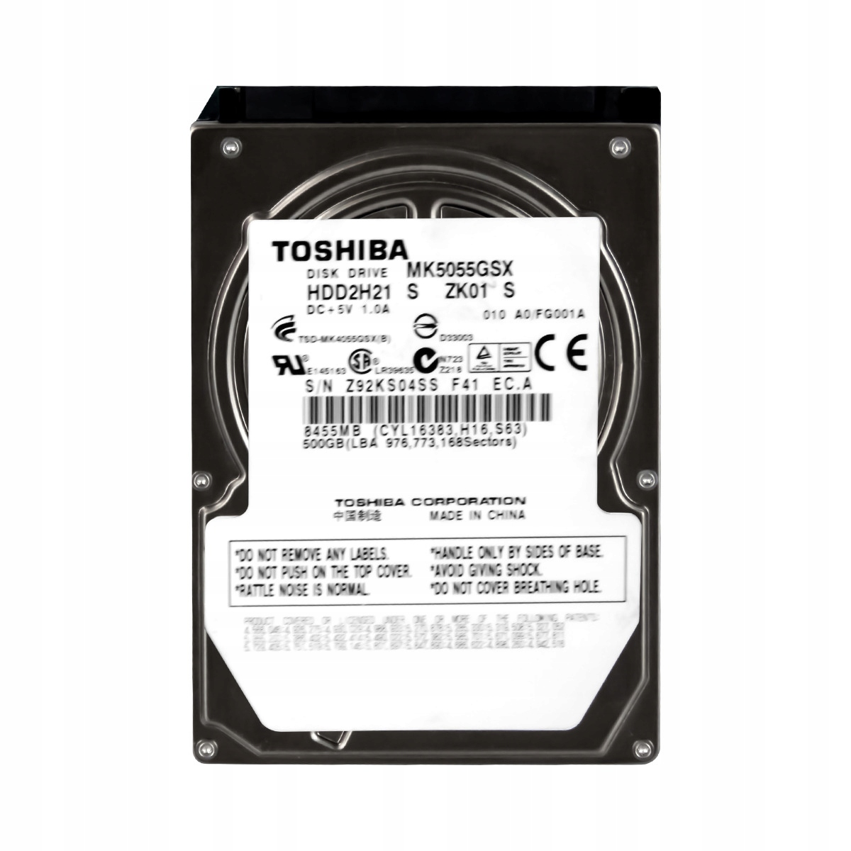 Toshiba 500GB 5.4K 8MB Sata II 2.5'' MK5055GSX
