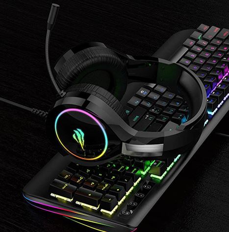 Słuchawki gamingowe dla graczy mikrofon LED RGB PC Długość przewodu 2.2 m