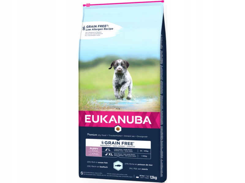 Karma dla psa Eukanuba Grain Free Puppy Large Breeds Ryba Oceaniczna 12 kg