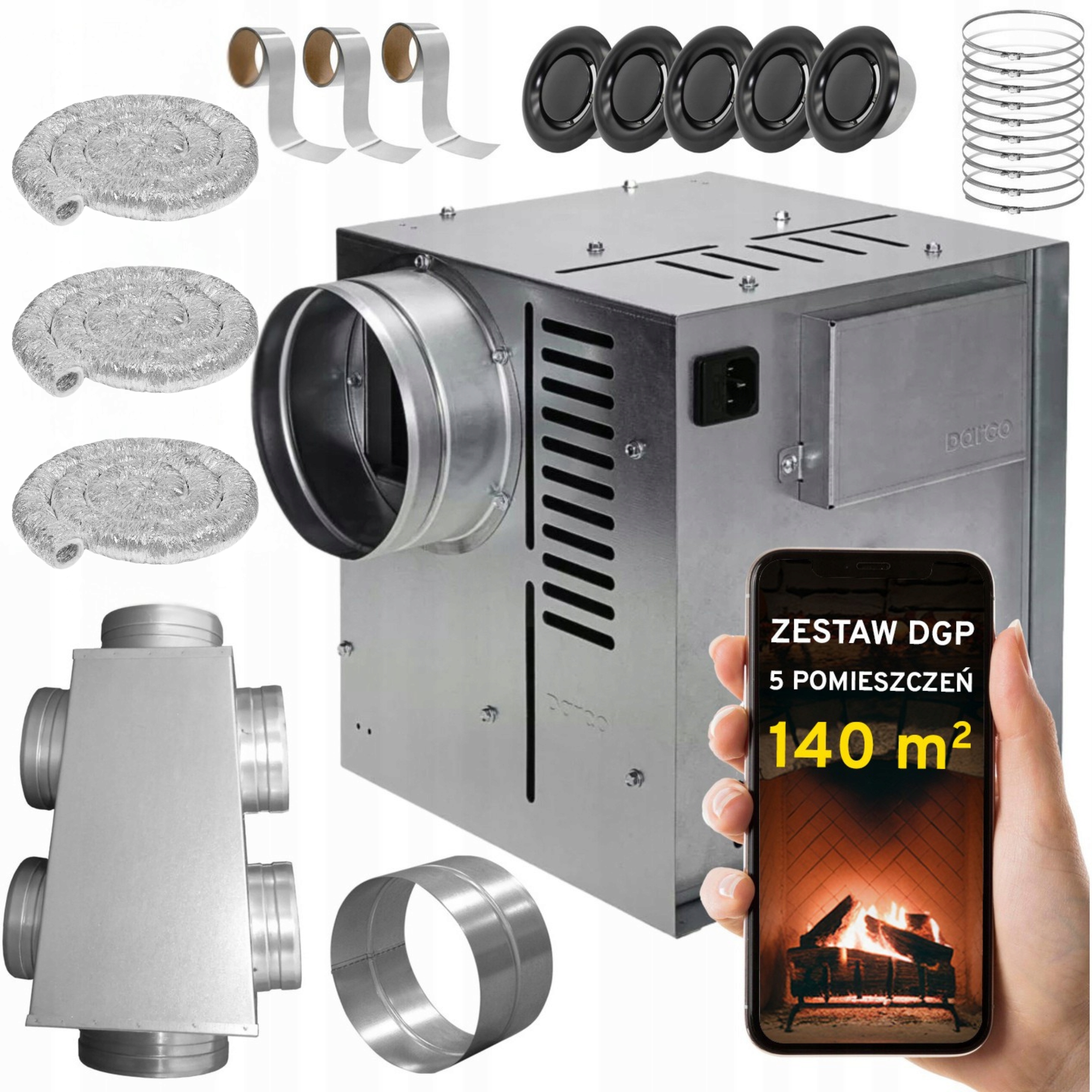 Komínová Turbína Ventilátor Komínový Set Dgp 5 miestností 140 m2