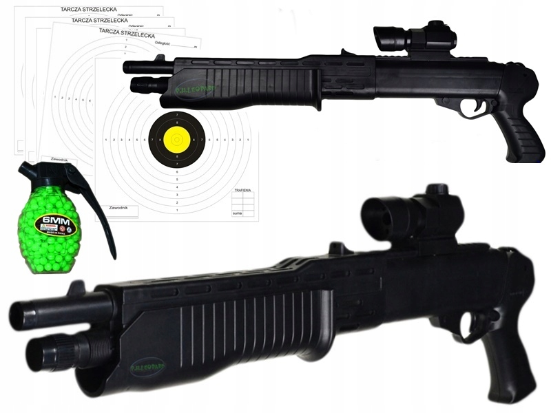 

Karabin Pistolet shotgun Kulki Tarcze