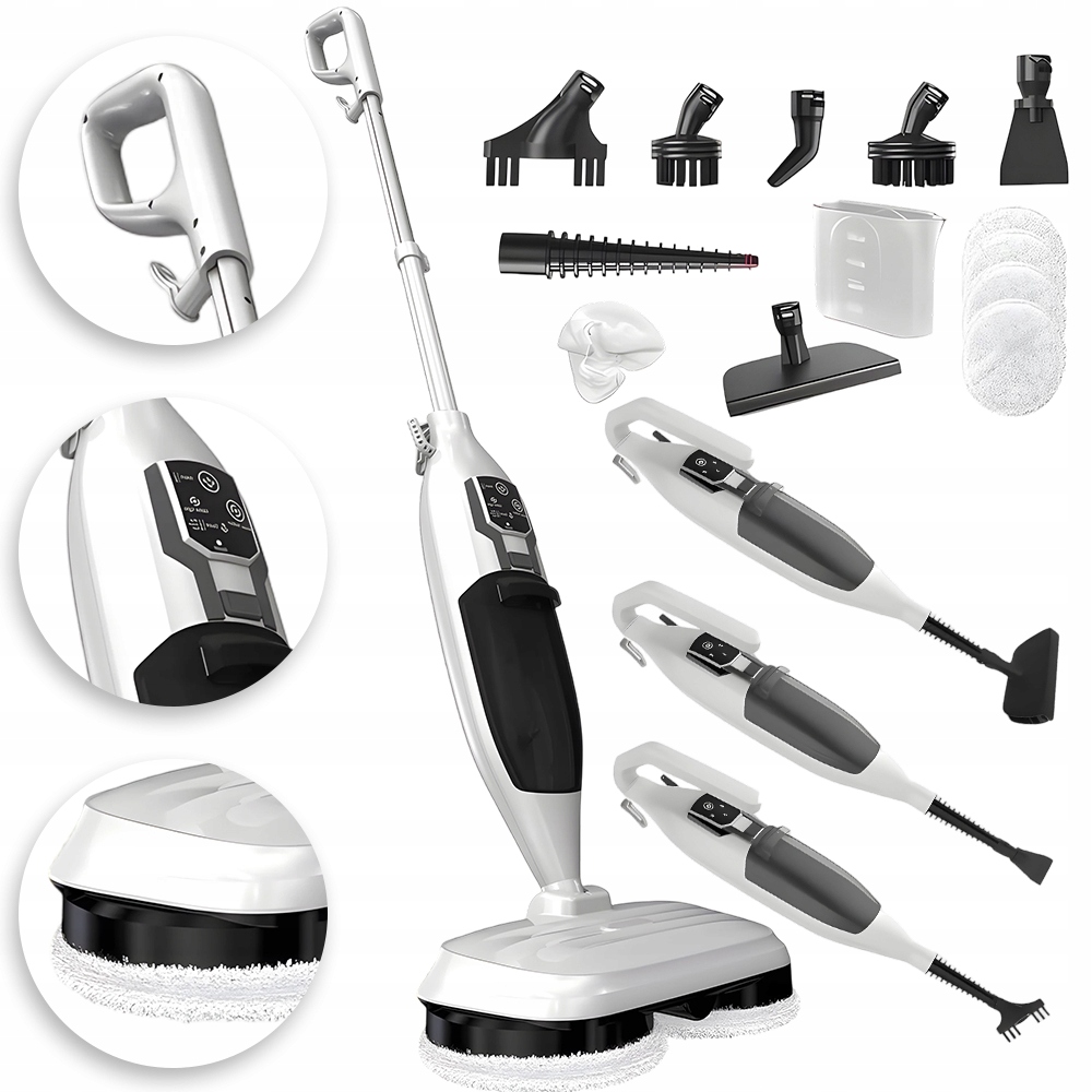 Parní mop pro dřevěné podlahy a panely 1300 W, nastavitelný, 550 ml, 3 bar