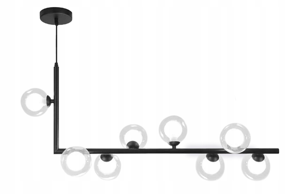 

Lampa sufitowa APP754 szklana czarna 8 punktów