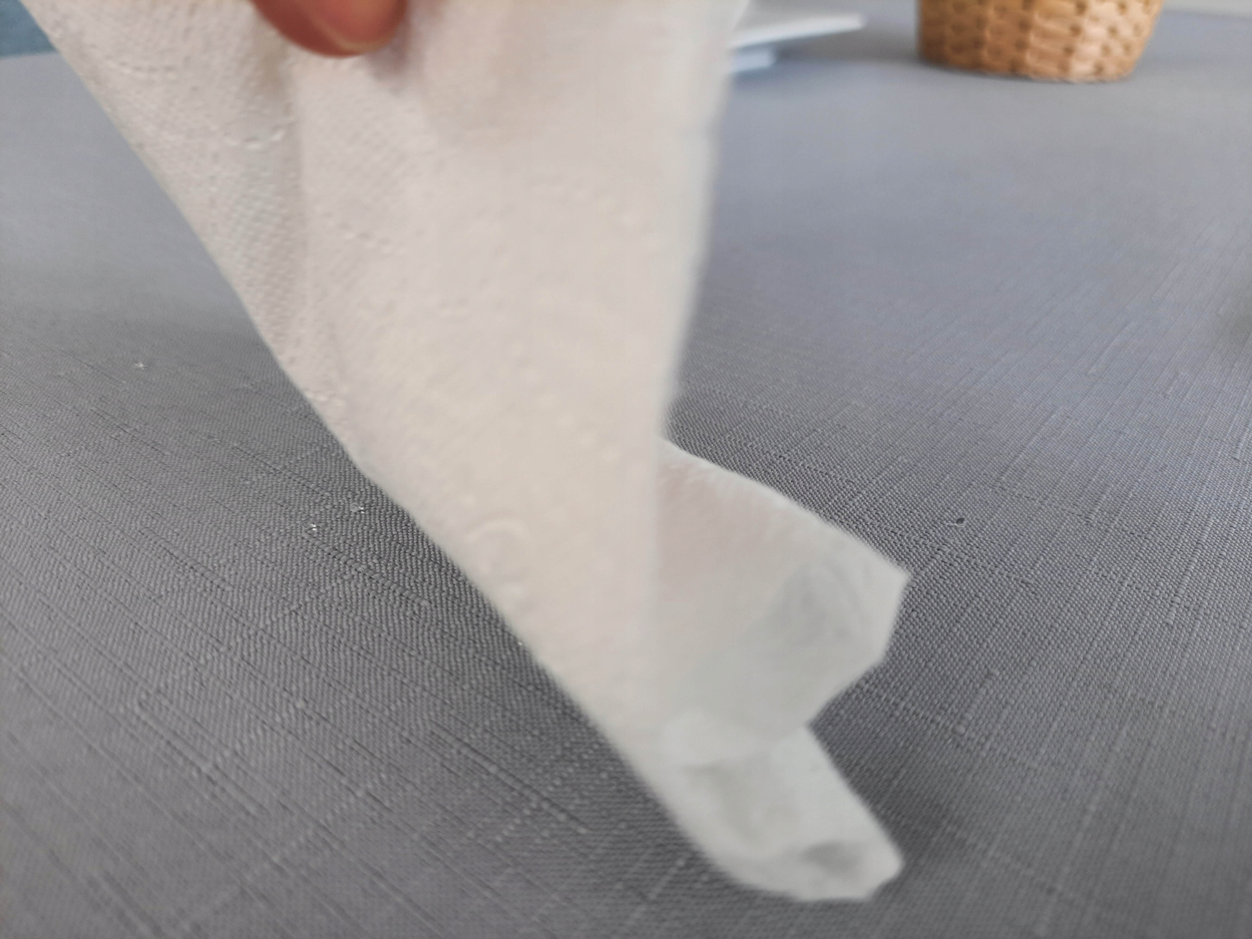 OBRUS Okrągły Szary Średnica 120 KROPELKA Wzór dominujący gładki